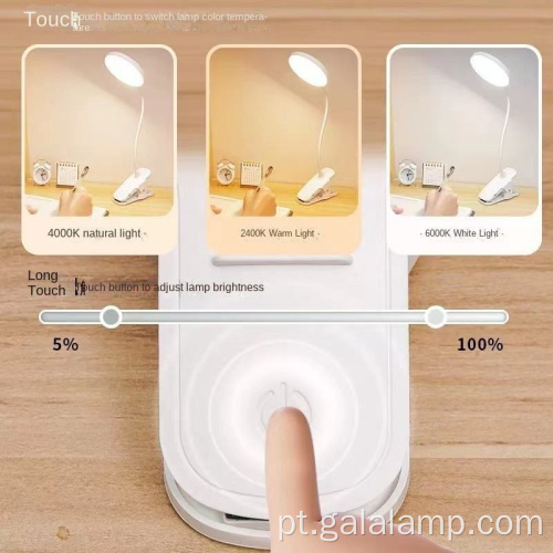 Luz LED que cuida dos olhos para leitura e casa